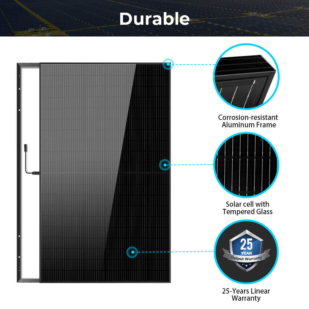 440W Mono Black PERC Solar Panel UL61730 CEC Listed