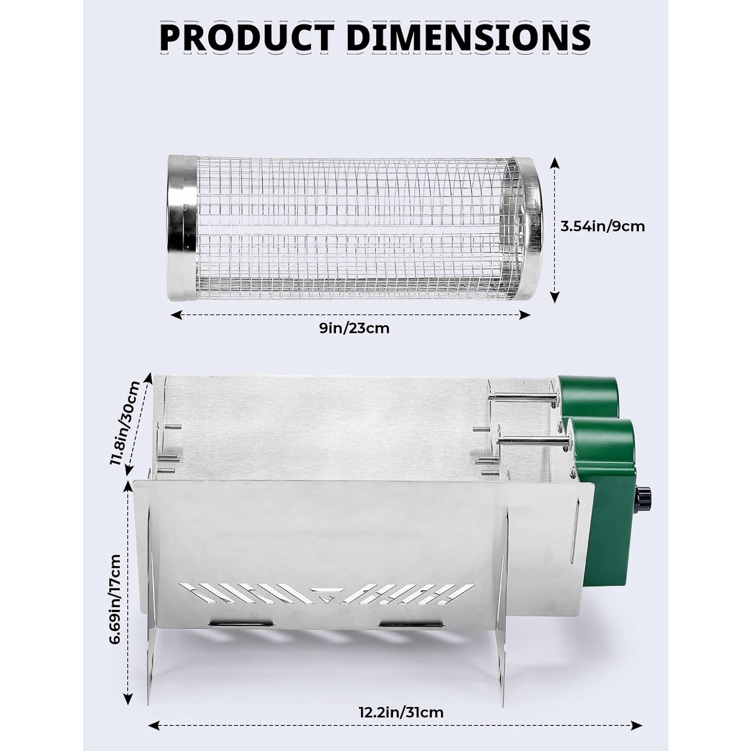 BougeRV Charcoal Electric BBQ Grill Rotisserie Kit