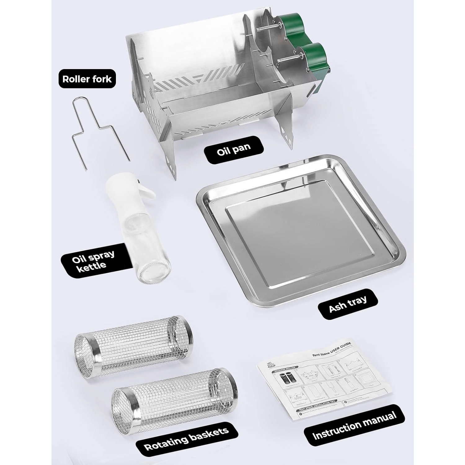 BougeRV Charcoal Electric BBQ Grill Rotisserie Kit